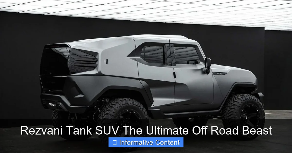 Rezvani Tank SUV The Ultimate Off Road Beast