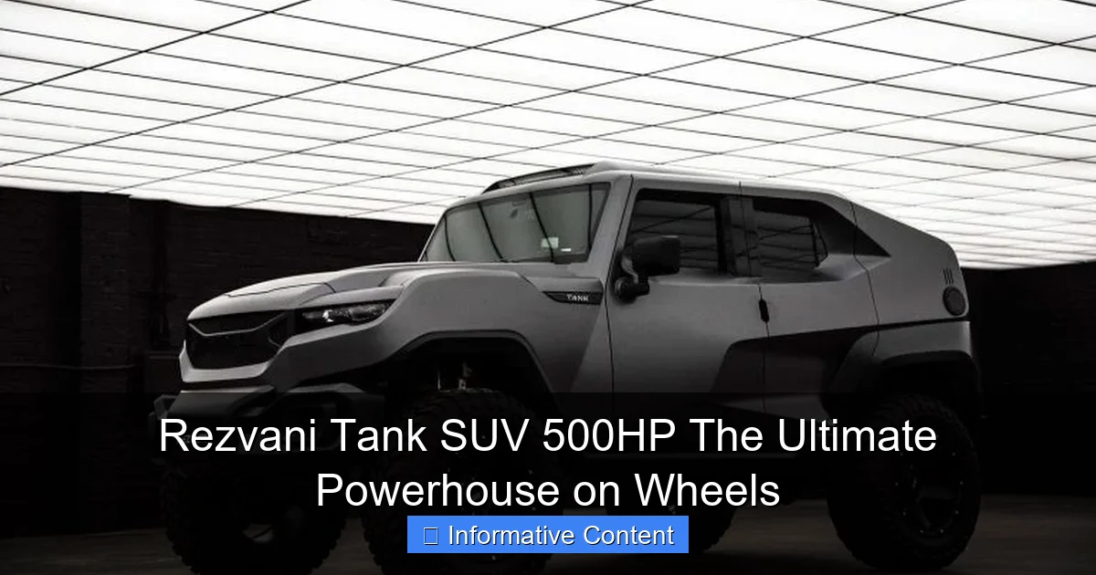 Rezvani Tank SUV 500HP The Ultimate Powerhouse on Wheels