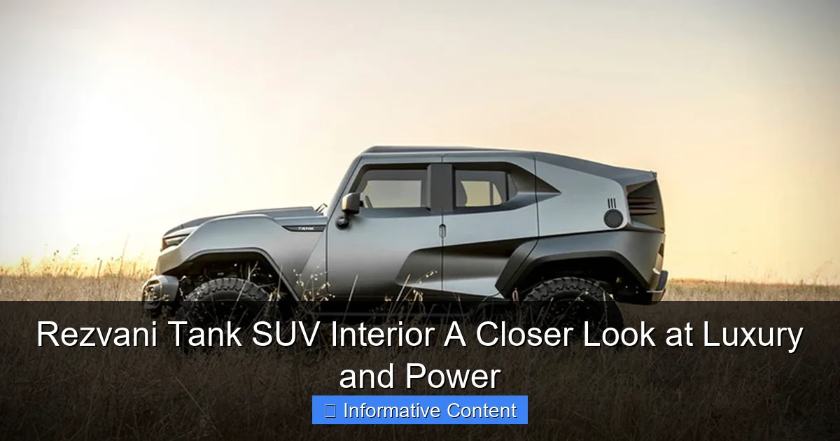 Rezvani Tank SUV Interior A Closer Look at Luxury and Power