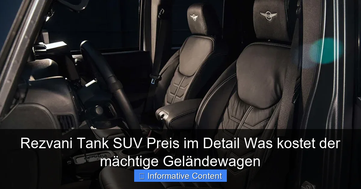 Rezvani Tank SUV Preis im Detail Was kostet der mächtige Geländewagen