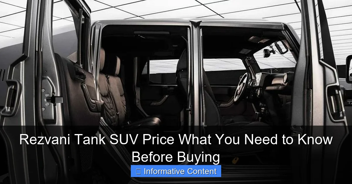 Rezvani Tank SUV Price What You Need to Know Before Buying