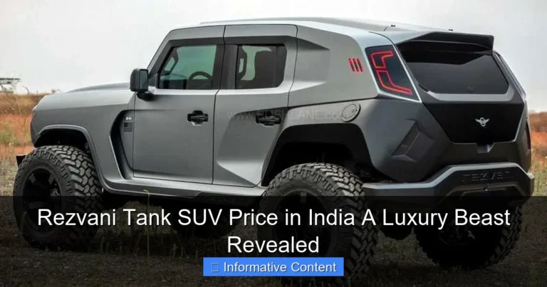 Rezvani Tank SUV Price in India A Luxury Beast Revealed