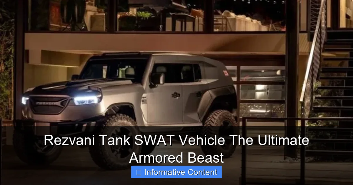 Rezvani Tank SWAT Vehicle The Ultimate Armored Beast