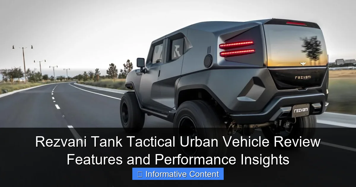 Rezvani Tank Tactical Urban Vehicle Review Features and Performance Insights