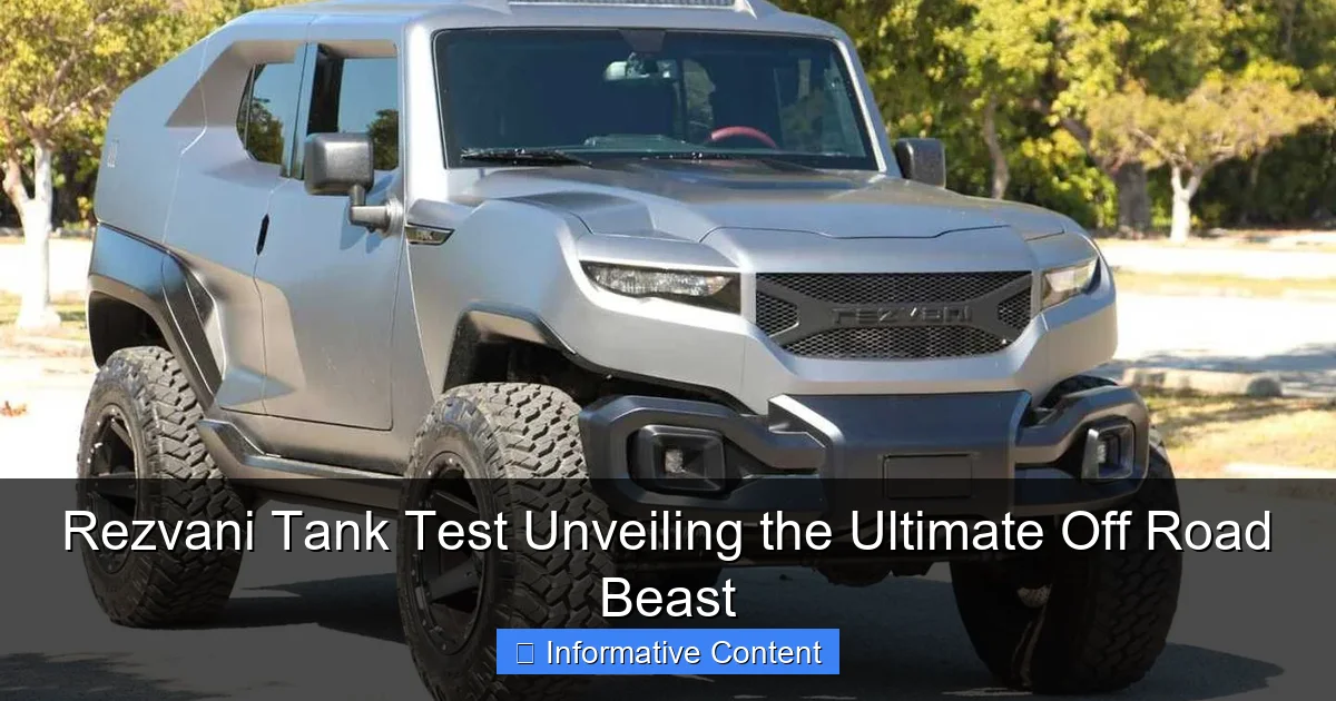 Rezvani Tank Test Unveiling the Ultimate Off Road Beast