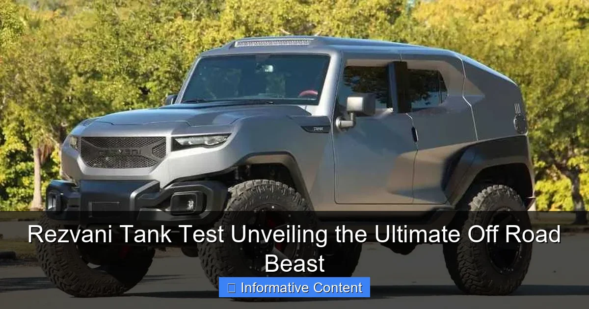 Rezvani Tank Test Unveiling the Ultimate Off Road Beast