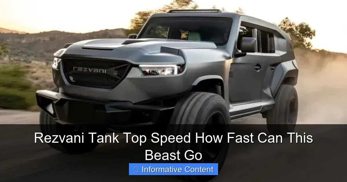 Rezvani Tank Top Speed How Fast Can This Beast Go