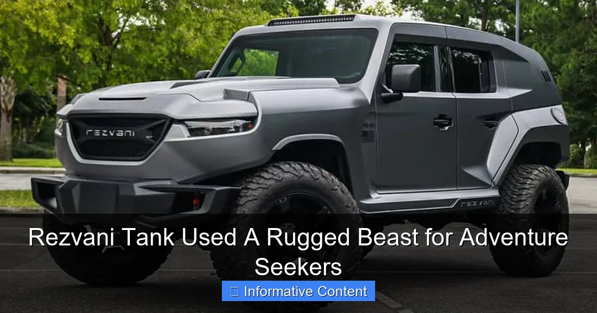 Rezvani Tank Used A Rugged Beast for Adventure Seekers