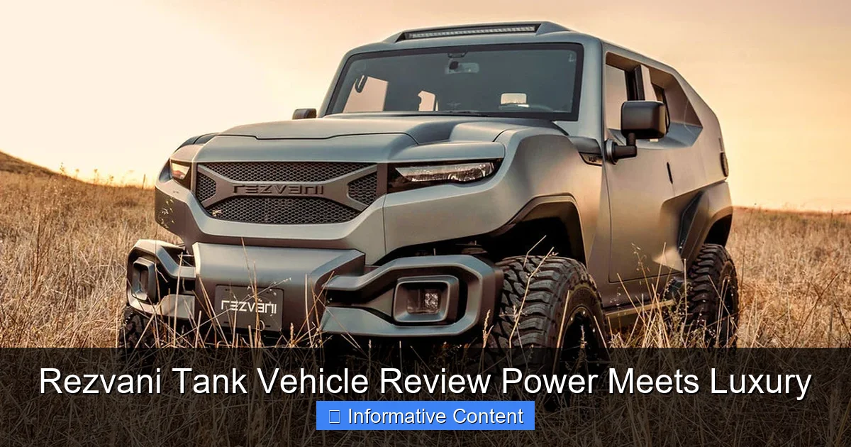Rezvani Tank Vehicle Review Power Meets Luxury