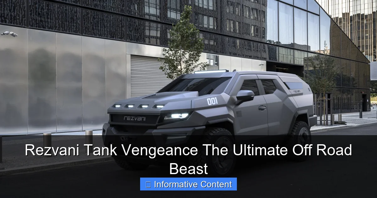 Rezvani Tank Vengeance The Ultimate Off Road Beast