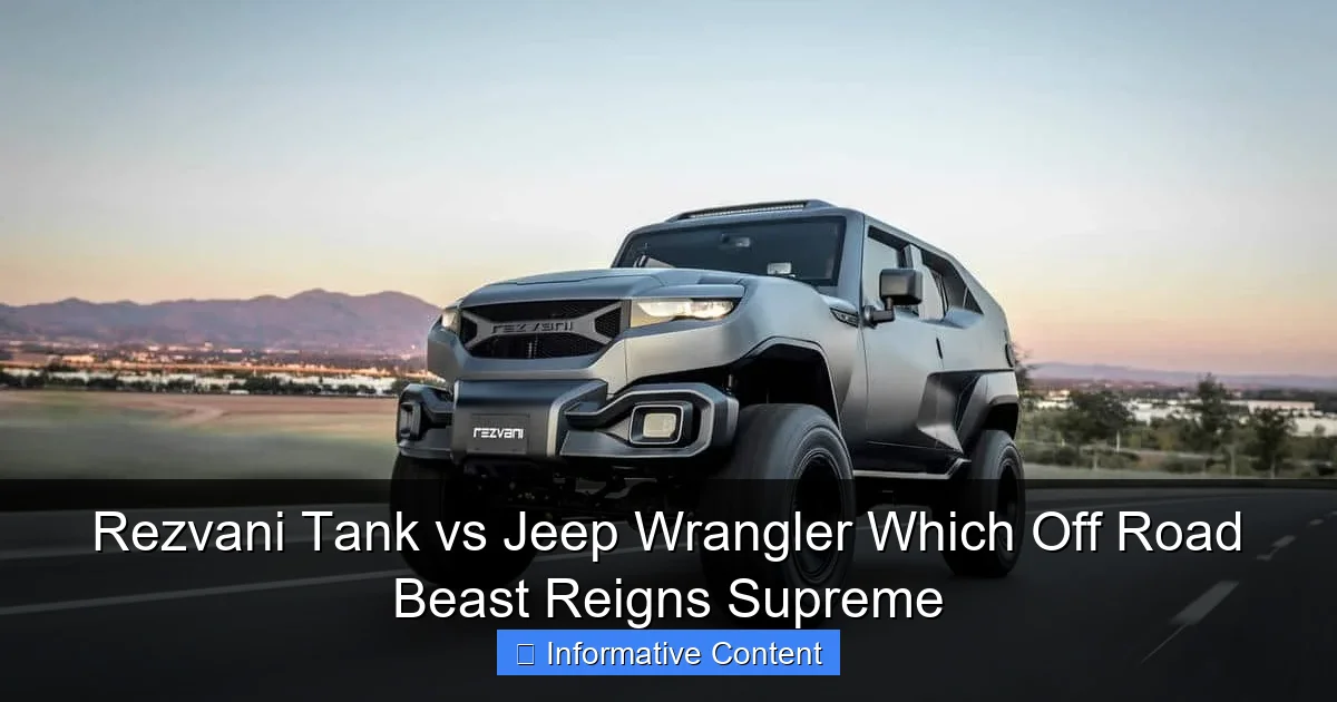 Rezvani Tank vs Jeep Wrangler Which Off Road Beast Reigns Supreme