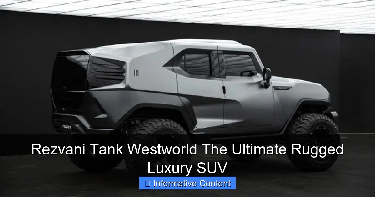 Rezvani Tank Westworld The Ultimate Rugged Luxury SUV