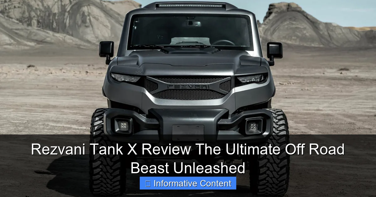 Rezvani Tank X Review The Ultimate Off Road Beast Unleashed
