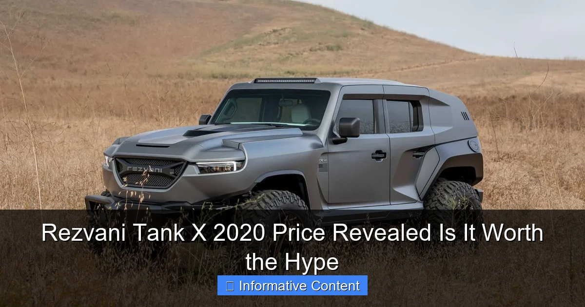 Rezvani Tank X 2020 Price Revealed Is It Worth the Hype