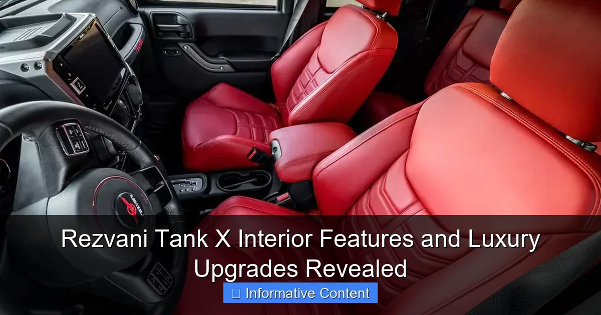 Rezvani Tank X Interior Features and Luxury Upgrades Revealed