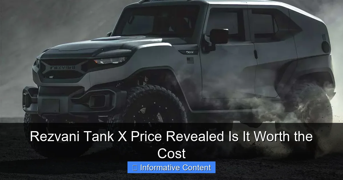Rezvani Tank X Price Revealed Is It Worth the Cost