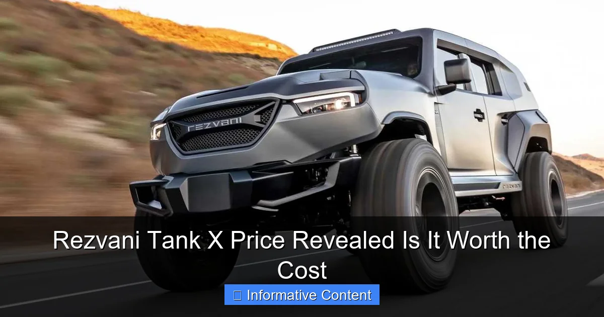 Rezvani Tank X Price Revealed Is It Worth the Cost