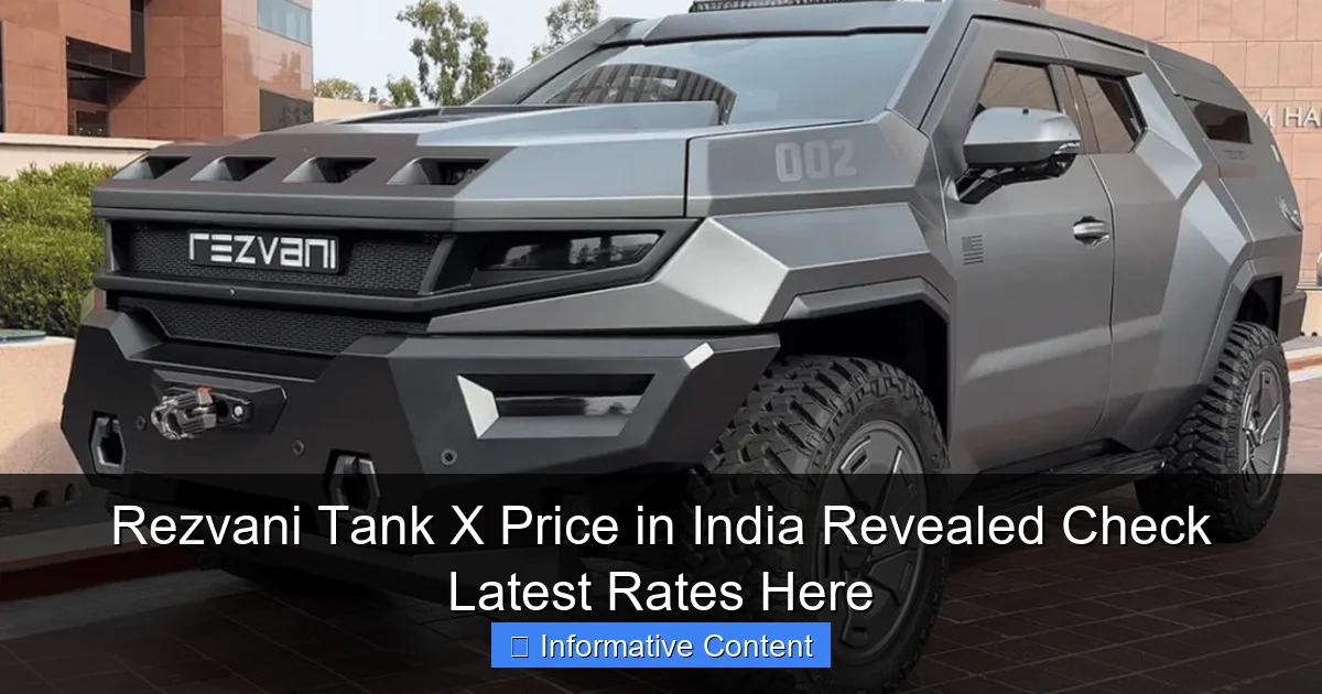 Rezvani Tank X Price in India Revealed Check Latest Rates Here
