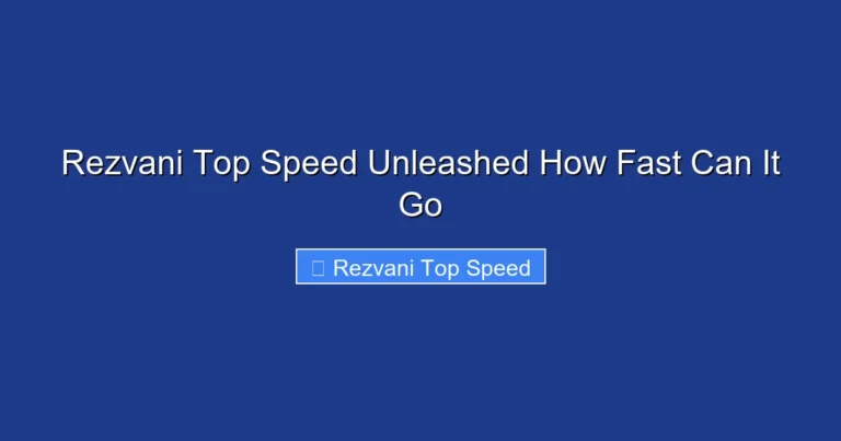 Rezvani Top Speed Unleashed How Fast Can It Go