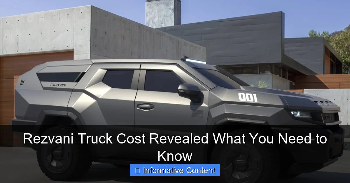 Rezvani Truck Cost Revealed What You Need to Know