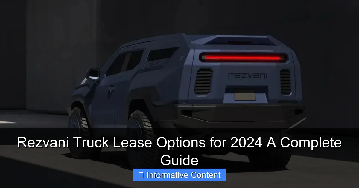 Rezvani Truck Lease Options for 2024 A Complete Guide
