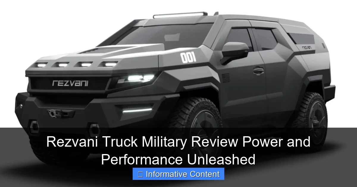 Rezvani Truck Military Review Power and Performance Unleashed