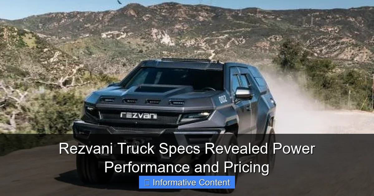 Rezvani Truck Specs Revealed Power Performance and Pricing