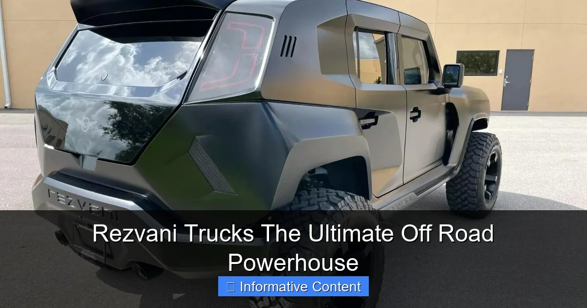 Rezvani Trucks The Ultimate Off Road Powerhouse