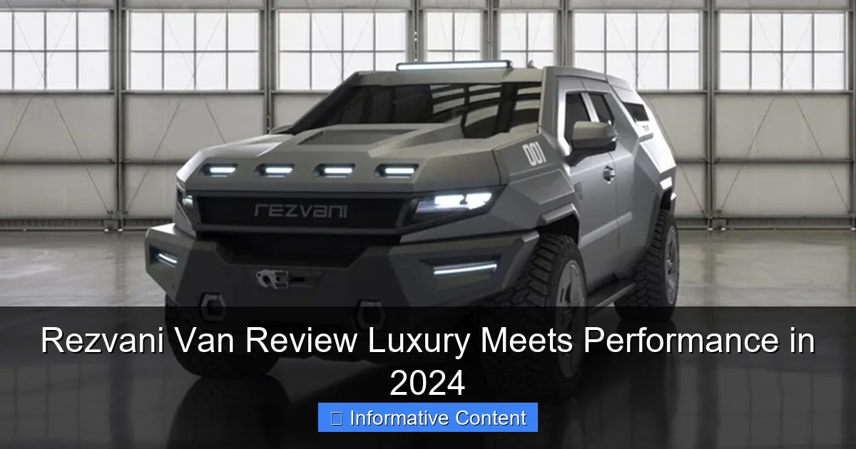 Rezvani Van Review Luxury Meets Performance in 2024
