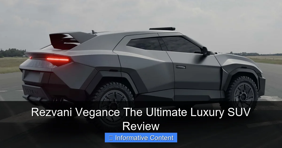 Rezvani Vegance The Ultimate Luxury SUV Review