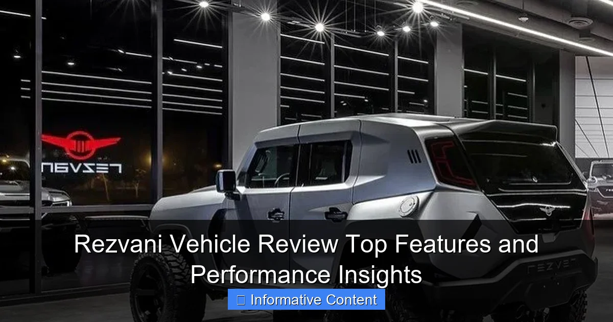 Rezvani Vehicle Review Top Features and Performance Insights