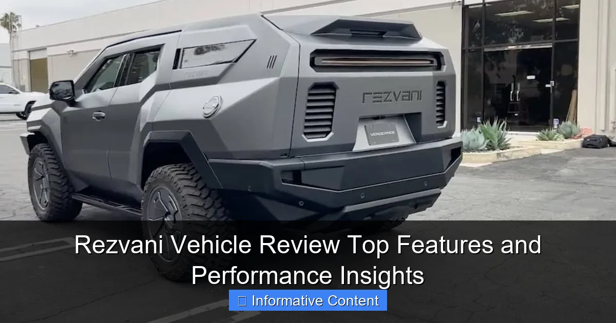 Rezvani Vehicle Review Top Features and Performance Insights