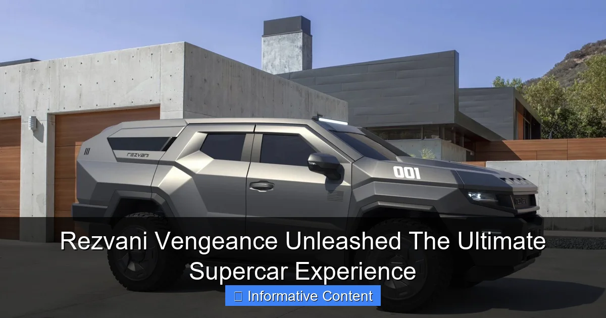 Rezvani Vengeance Unleashed The Ultimate Supercar Experience