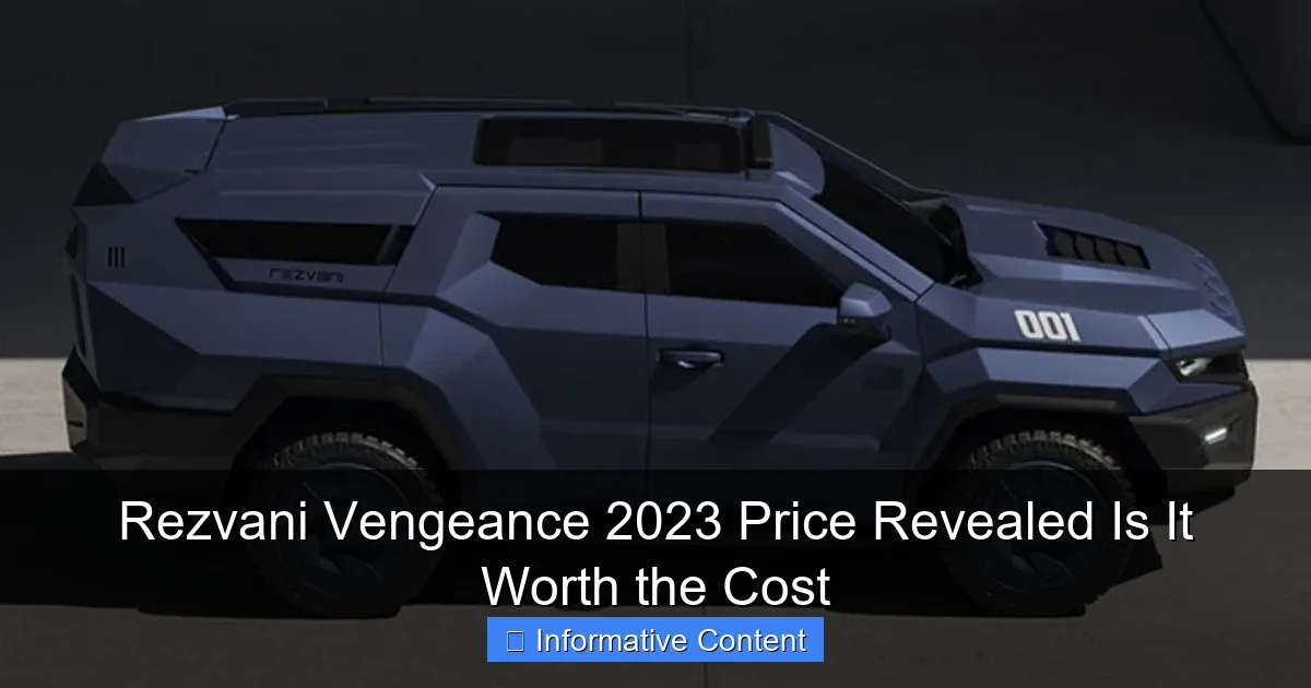 Rezvani Vengeance 2023 Price Revealed Is It Worth the Cost
