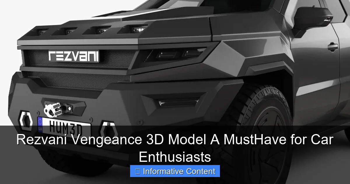 Rezvani Vengeance 3D Model A MustHave for Car Enthusiasts