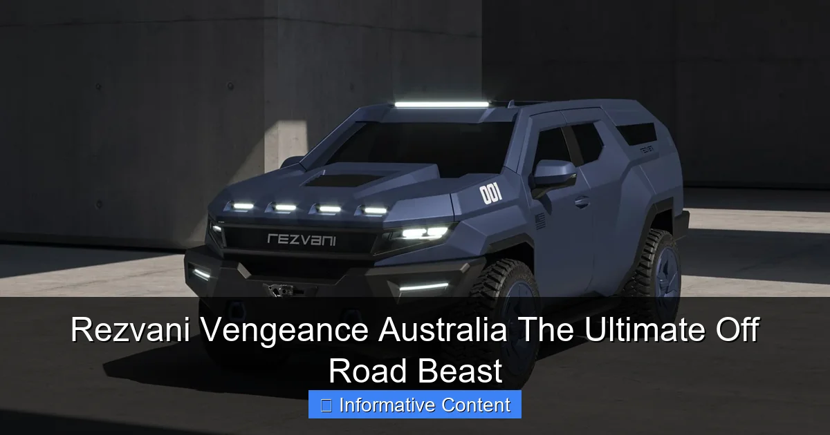Rezvani Vengeance Australia The Ultimate Off Road Beast