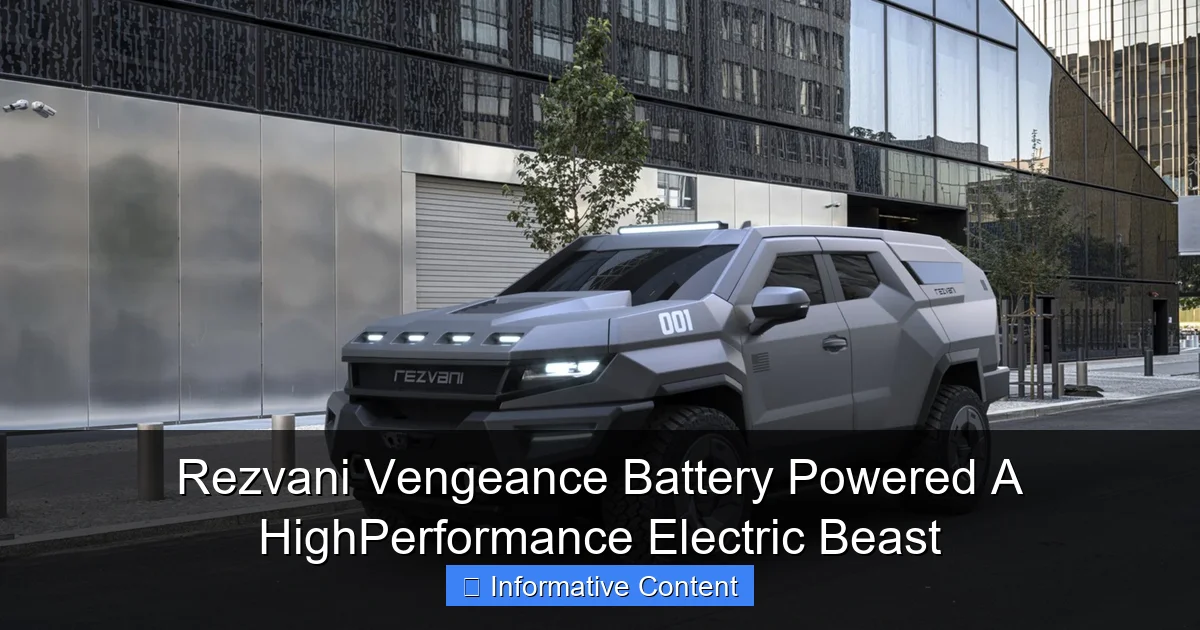 Rezvani Vengeance Battery Powered A HighPerformance Electric Beast