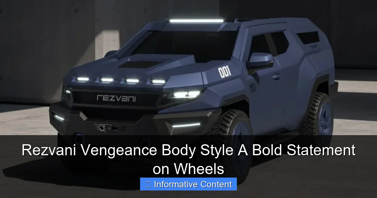 Rezvani Vengeance Body Style A Bold Statement on Wheels