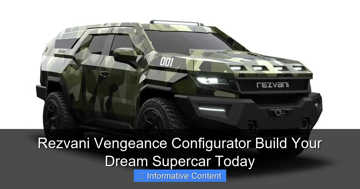 Rezvani Vengeance Configurator Build Your Dream Supercar Today