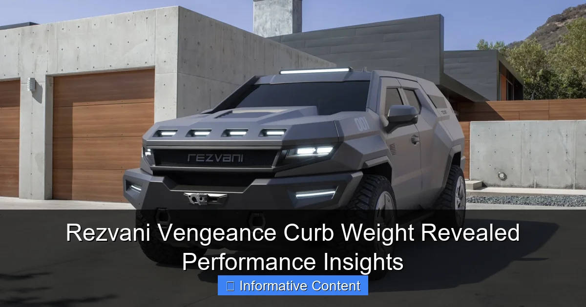 Rezvani Vengeance Curb Weight Revealed Performance Insights