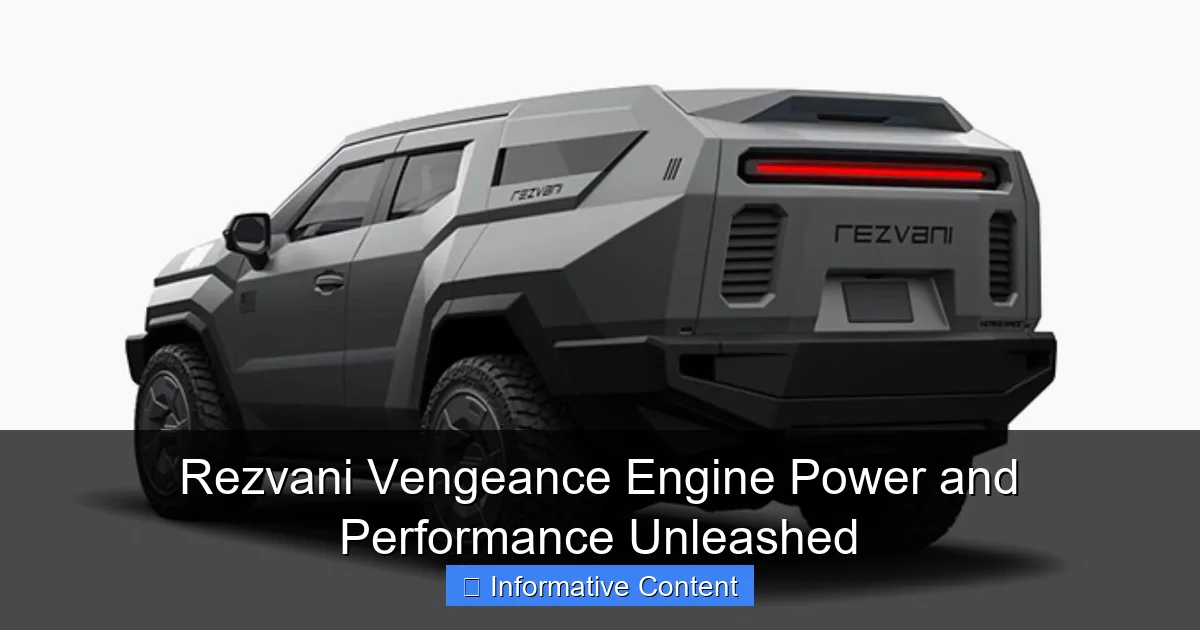 Rezvani Vengeance Engine Power and Performance Unleashed