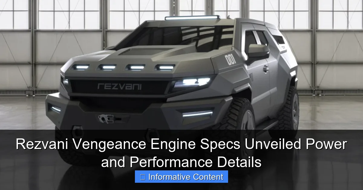 Rezvani Vengeance Engine Specs Unveiled Power and Performance Details