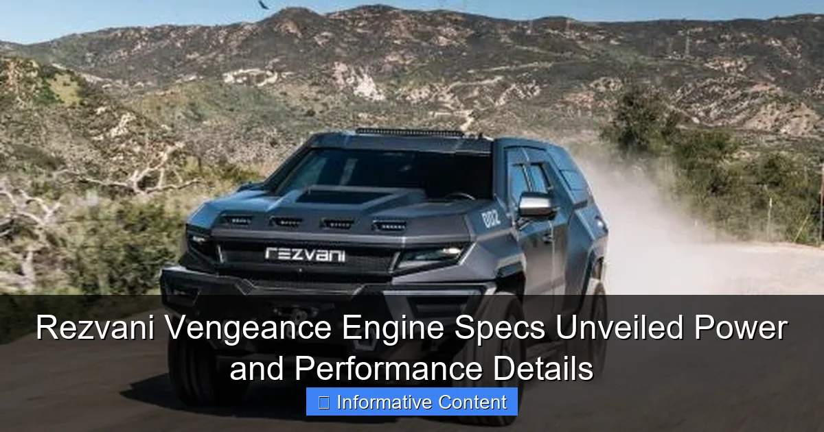 Rezvani Vengeance Engine Specs Unveiled Power and Performance Details