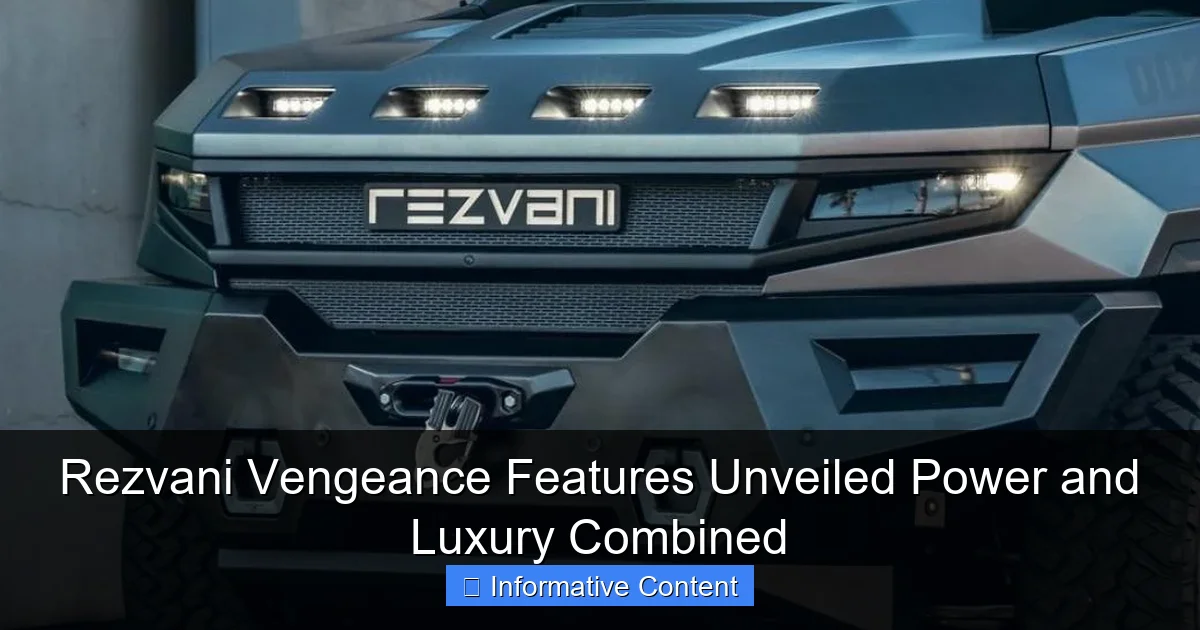 Rezvani Vengeance Features Unveiled Power and Luxury Combined