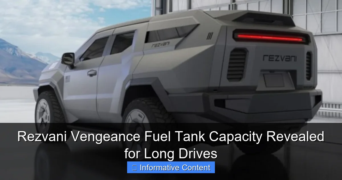 Rezvani Vengeance Fuel Tank Capacity Revealed for Long Drives