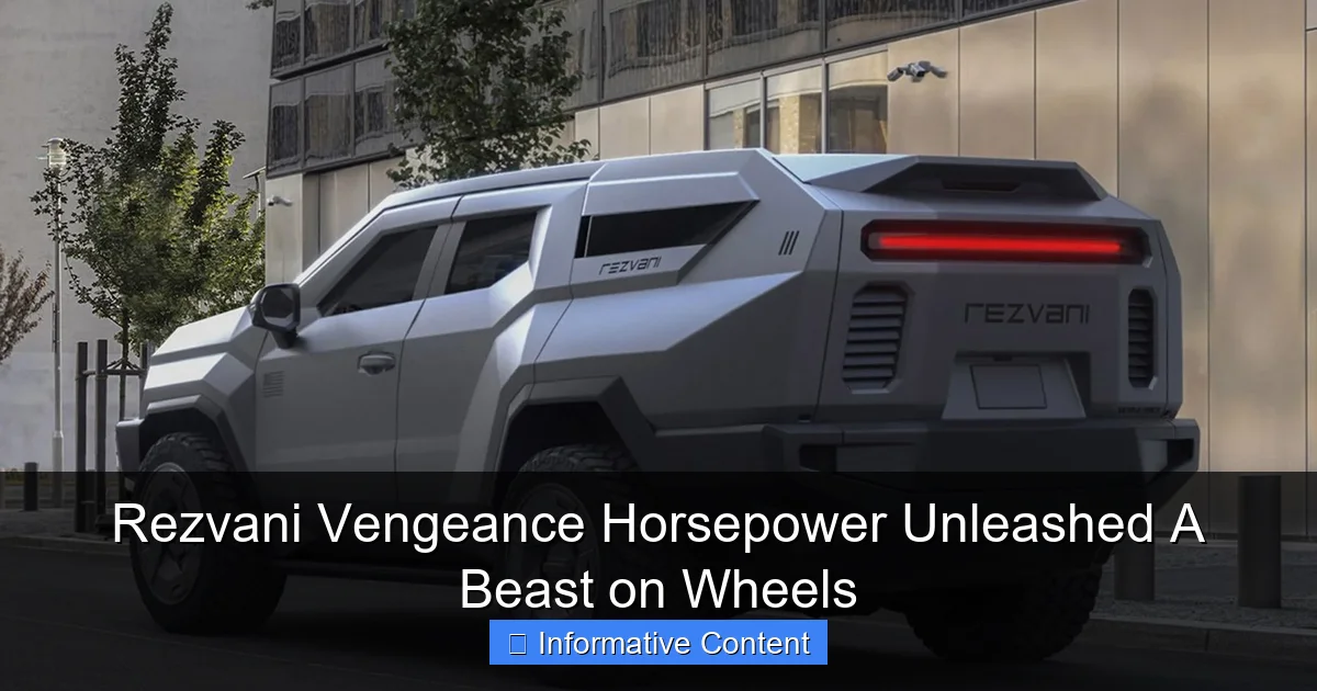 Rezvani Vengeance Horsepower Unleashed A Beast on Wheels