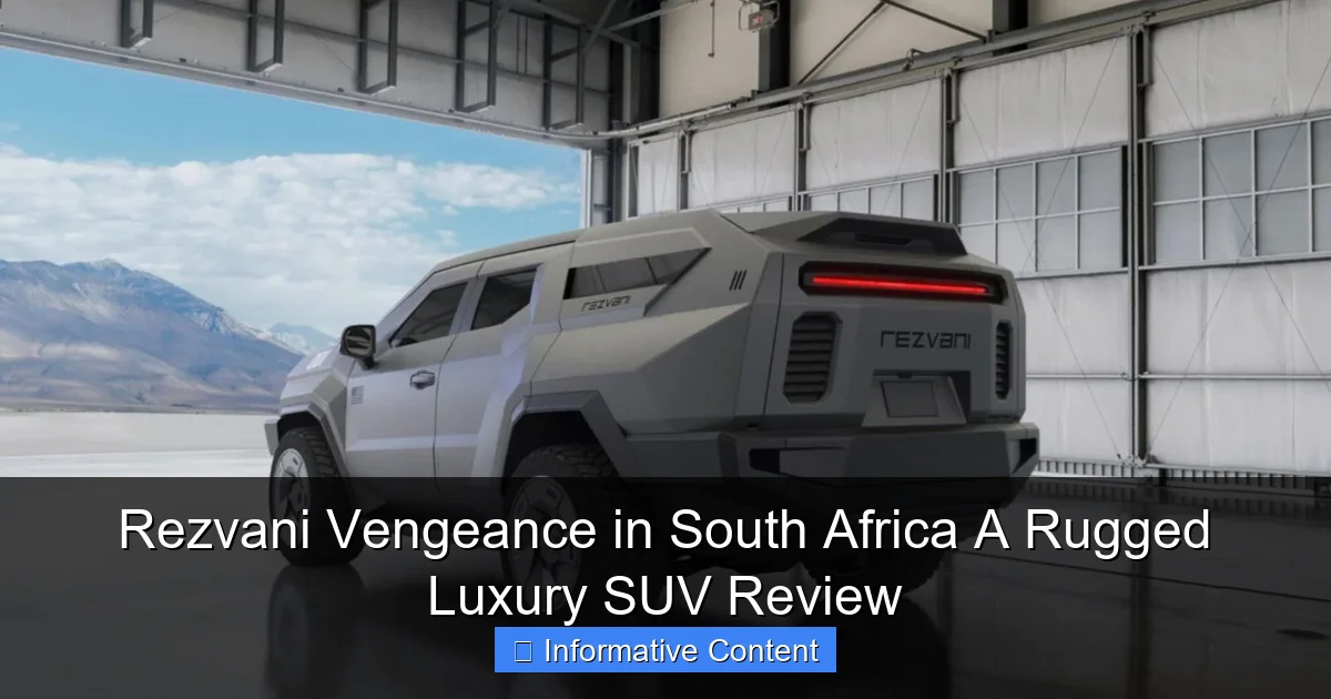 Rezvani Vengeance in South Africa A Rugged Luxury SUV Review