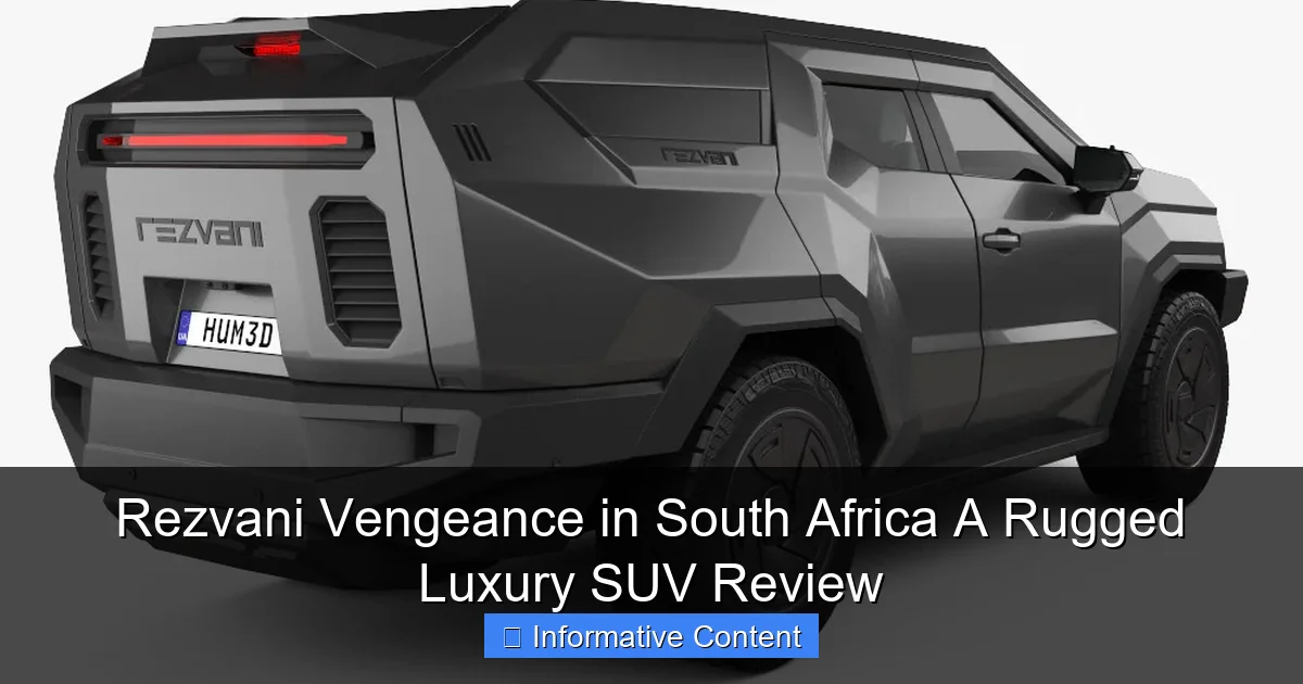Rezvani Vengeance in South Africa A Rugged Luxury SUV Review