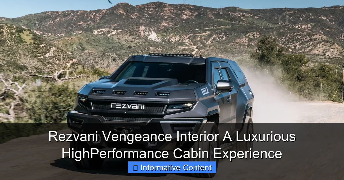 Rezvani Vengeance Interior A Luxurious HighPerformance Cabin Experience