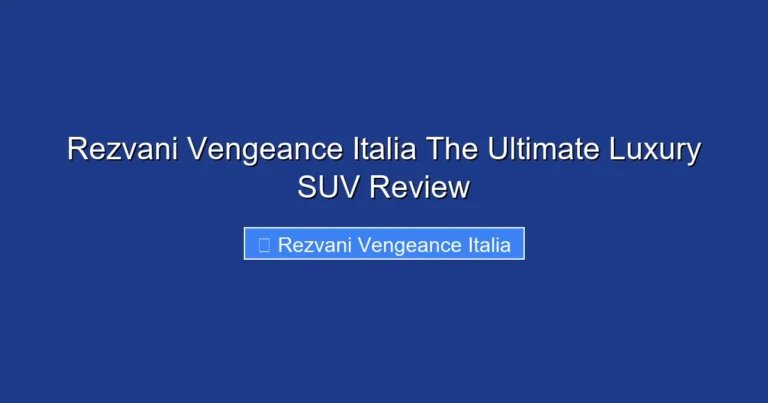 Rezvani Vengeance Italia The Ultimate Luxury SUV Review